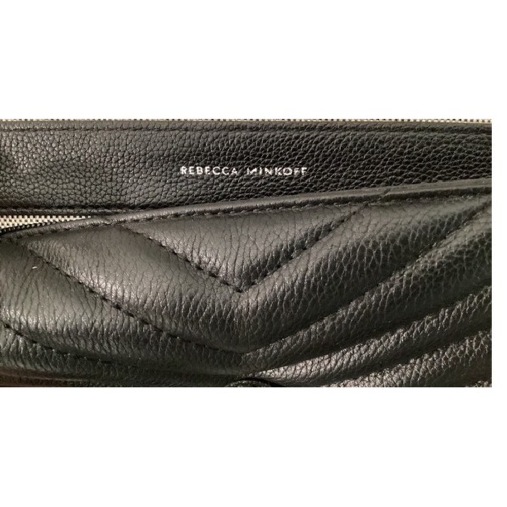 Rebecca Minkoff Edie Flap Shoulder Bag Black Quilted Leather Silver Hardware - Picture 8 of 11